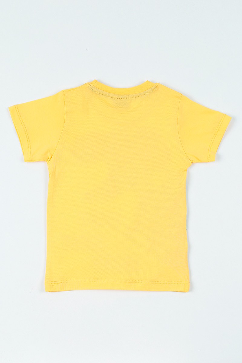 Sarı (8-12 Yaş) Dinozor Baskılı Erkek Çocuk Tişört 108225