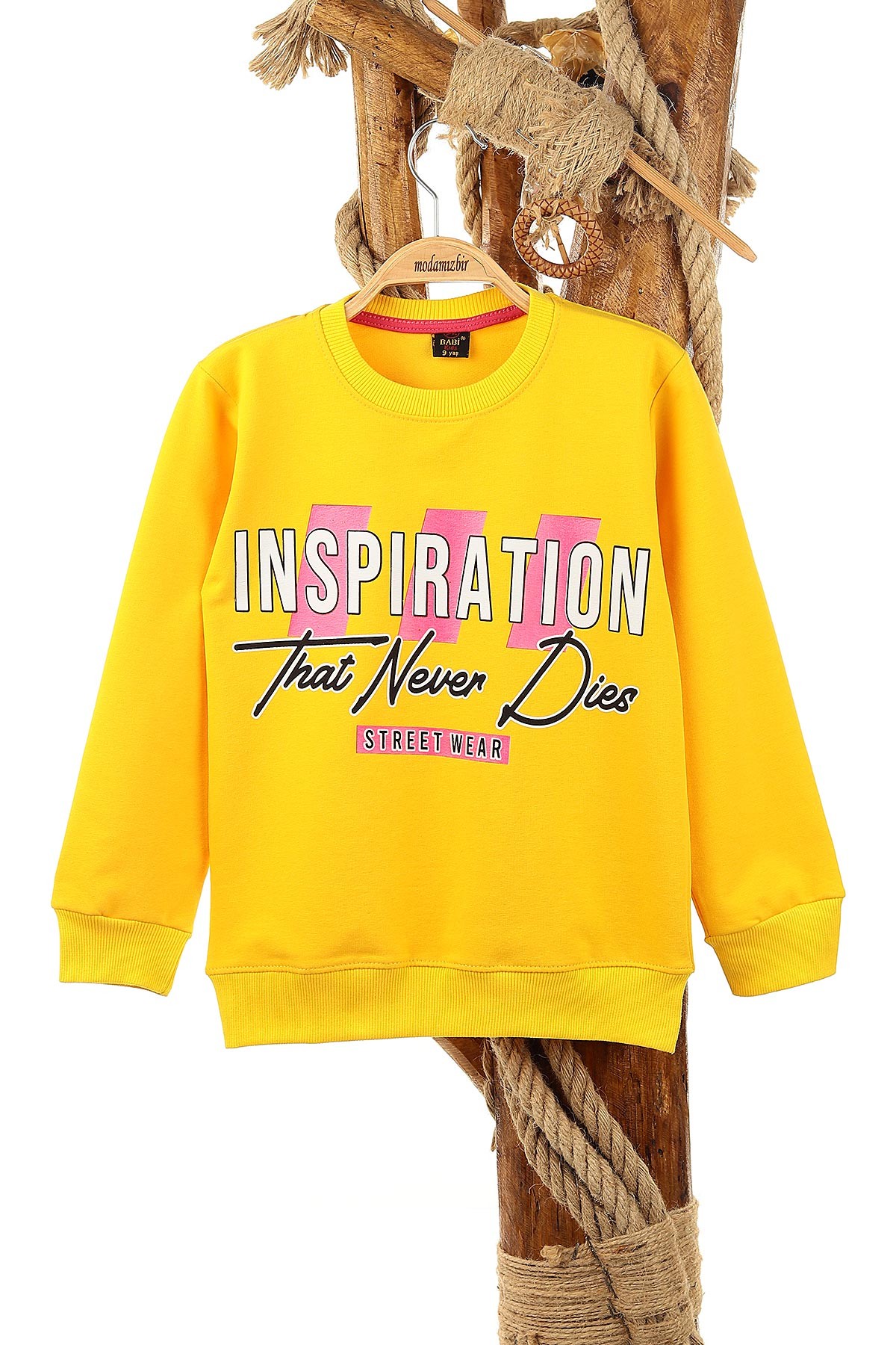 Sarı (9-12 Yaş) Inspıratıon Baskılı Kız Çocuk Sweat 150977