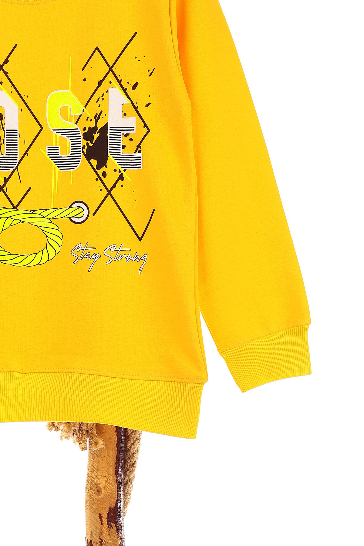 Sarı (9-12 Yaş) Rose Baskılı Kız Çocuk Sweat 150957