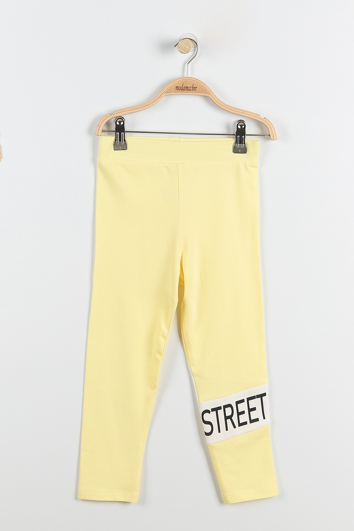 Sarı (9-12 Yaş) Street Wear Baskılı Kapüşon Detaylı Kız Çocuk Takım 176955