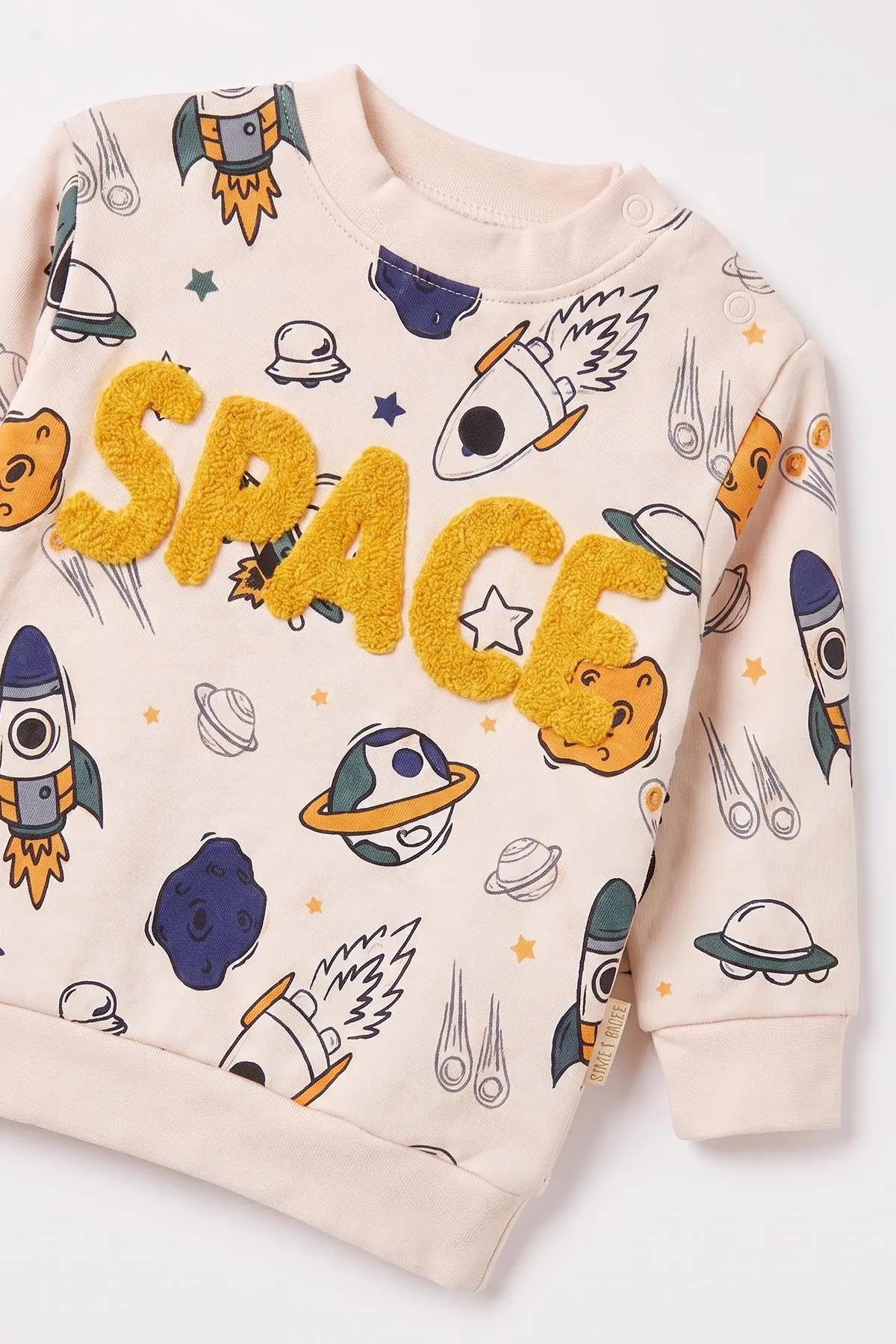 Sarı (9-18 Ay)Space Süzene Nakışlı Erkek Bebek Takım 476292