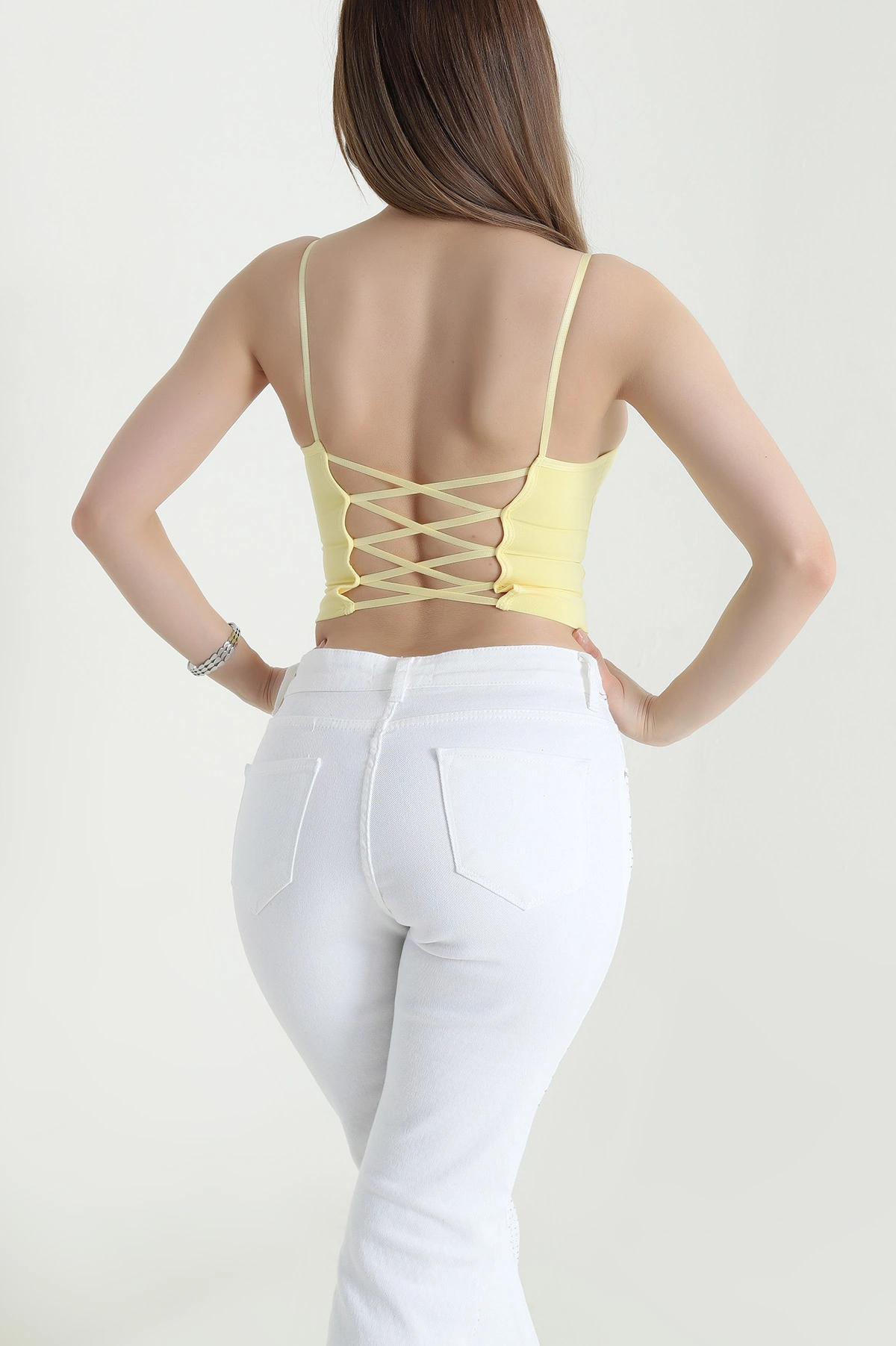 Sarı Arkası Çapraz Kaplı Büstiyer 443665