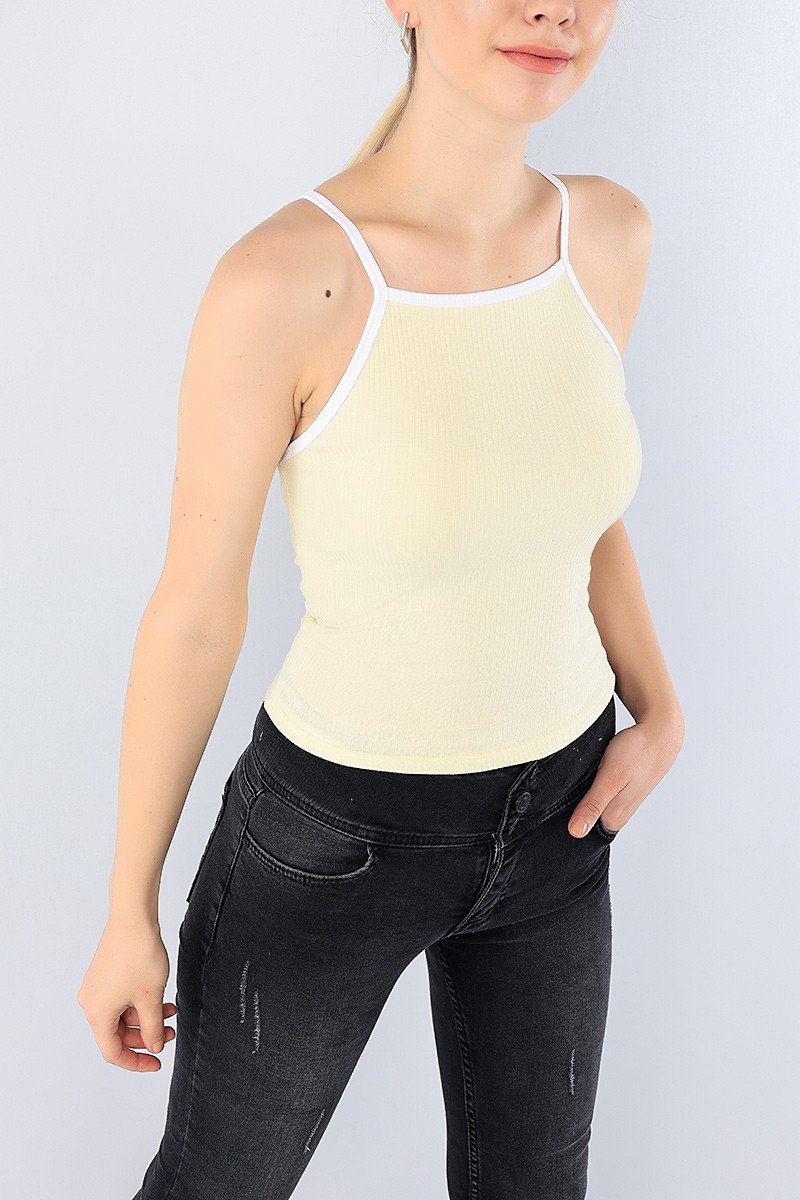 Sarı Askılı Fitilli Bayan Atlet 75695