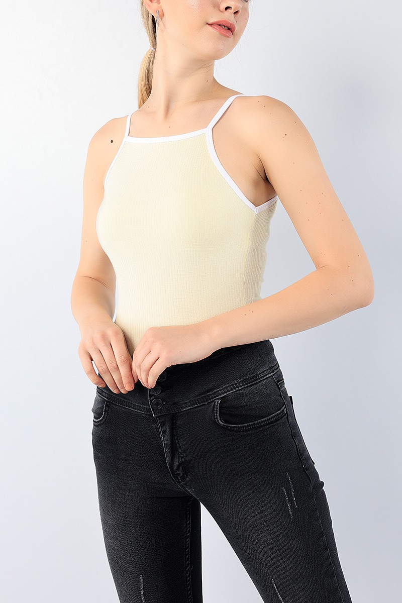 Sarı Askılı Fitilli Bayan Atlet 75695