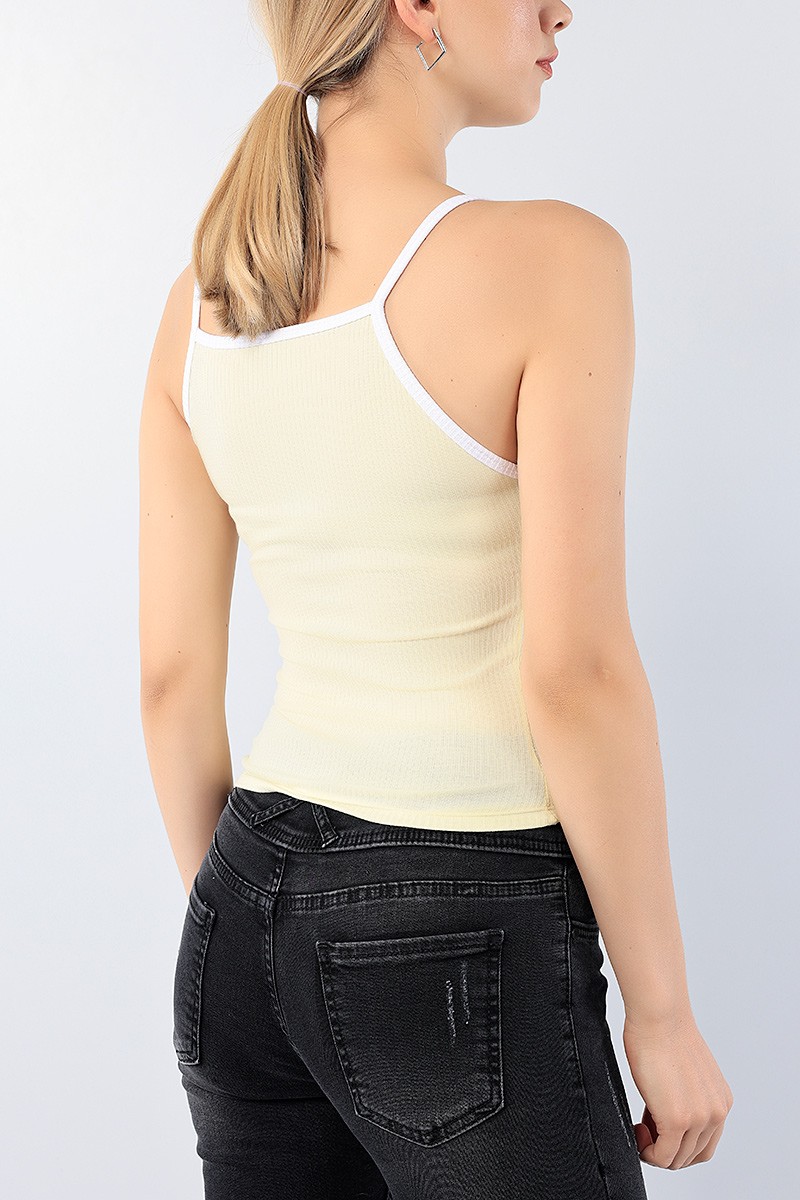 Sarı Askılı Fitilli Bayan Atlet 75695