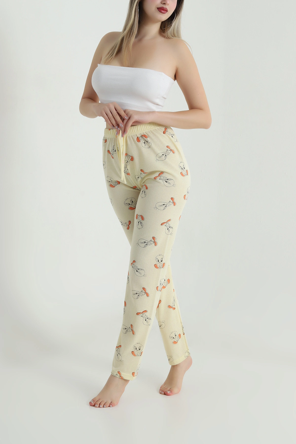 Sarı Baskılı Kadın Pijama Altı 487737