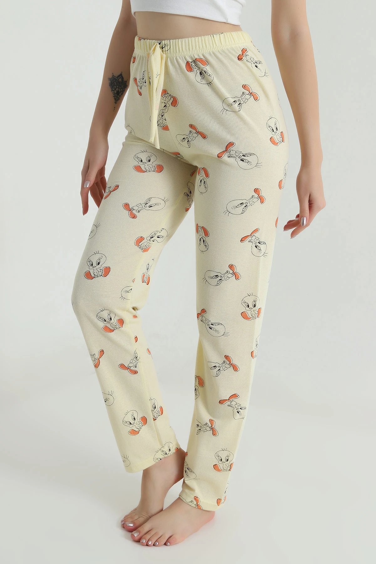 Sarı Baskılı Kadın Pijama Altı 487737
