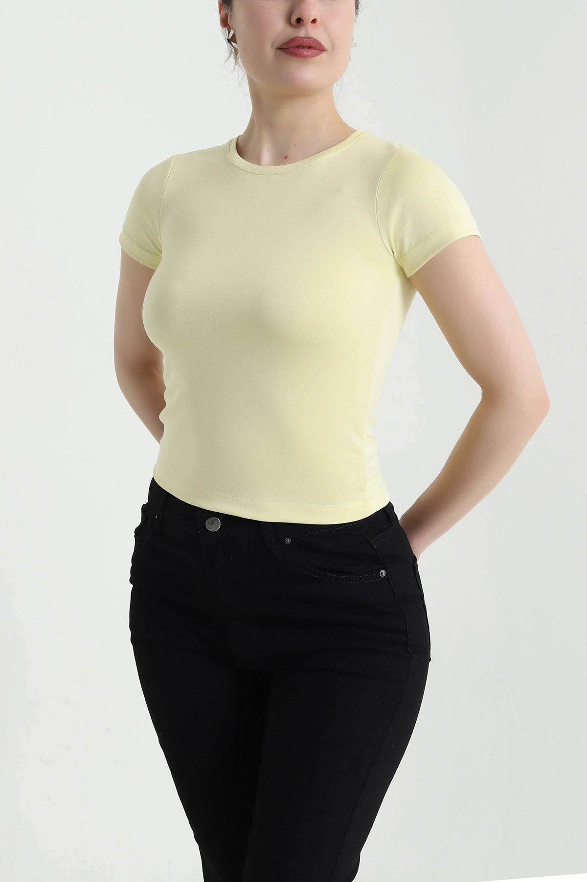 Sarı Bisiklet Yaka Oysho Kadın Bluz 453043