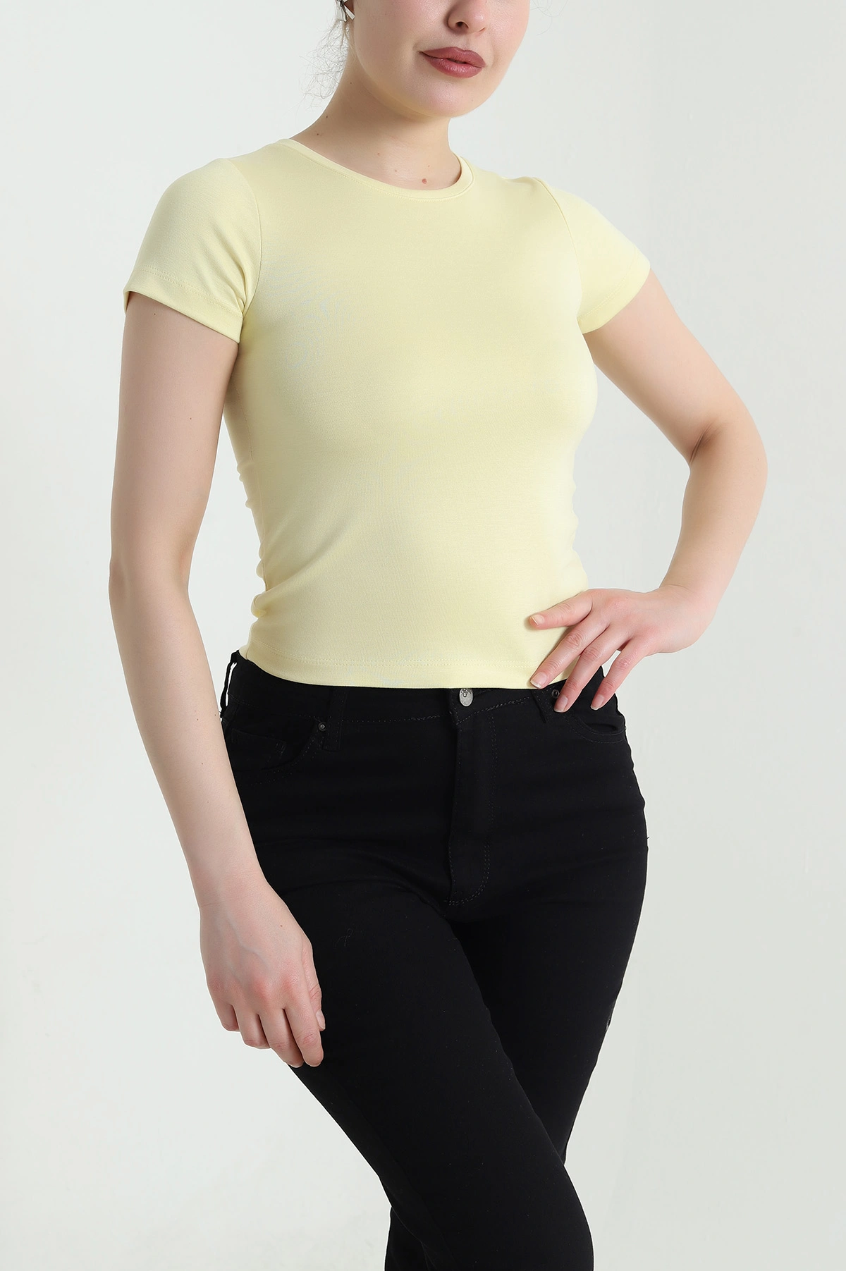 Sarı Bisiklet Yaka Oysho Kadın Bluz 453043