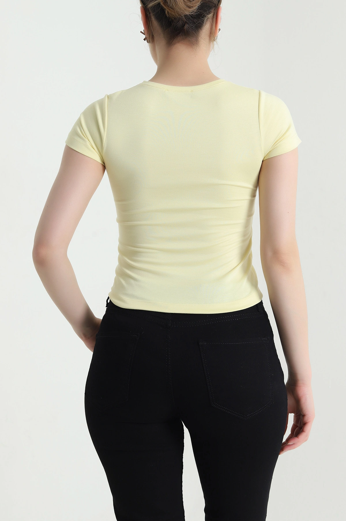 Sarı Bisiklet Yaka Oysho Kadın Bluz 453043