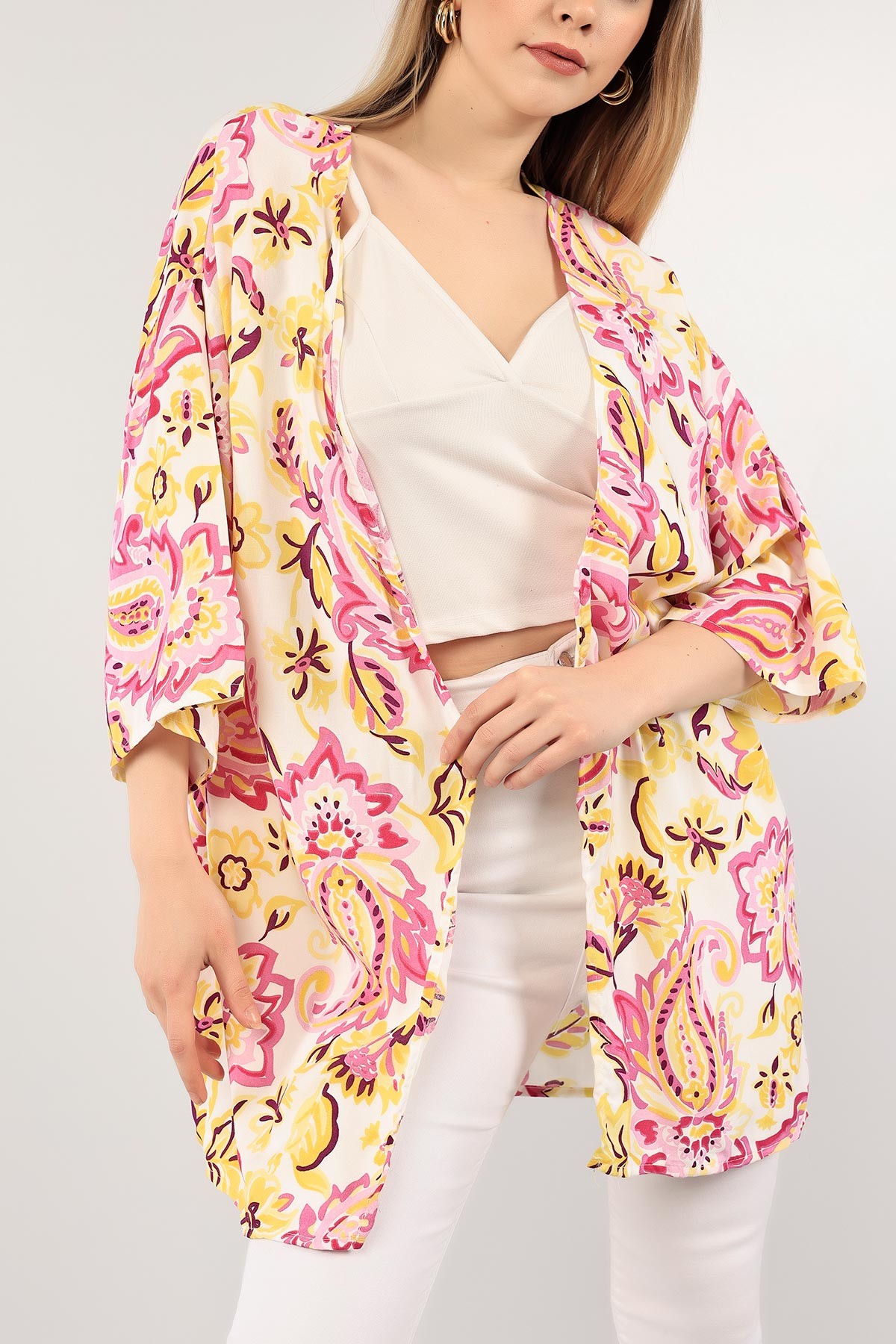 Sarı Dokuma Kimono 111758