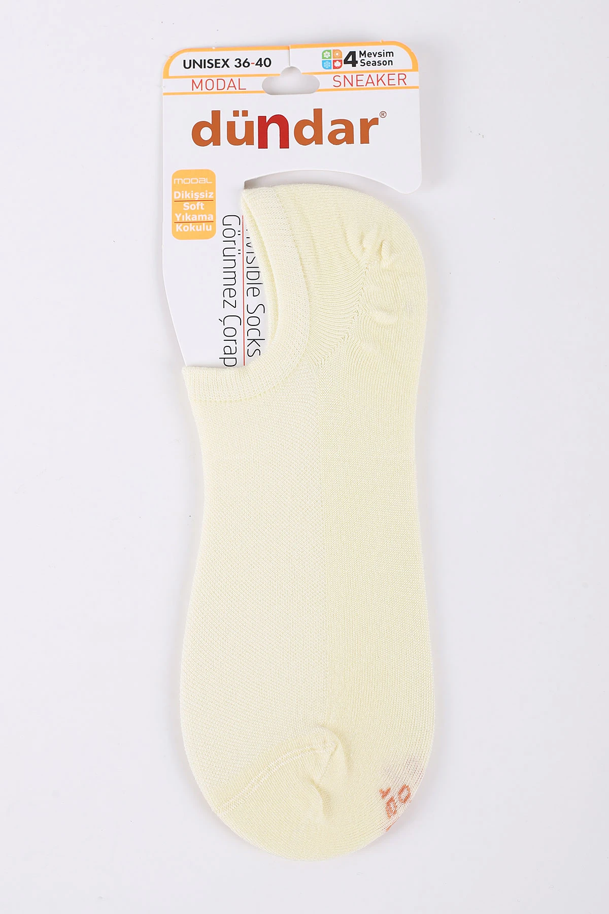 Sarı Dört Mevsim Kadın Modal Sneaker Çorap 36-40 422991