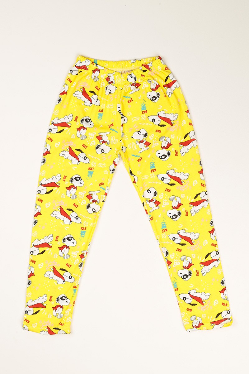 Sarı Düğmeli Kız Çocuk Pijama Takımı 77894
