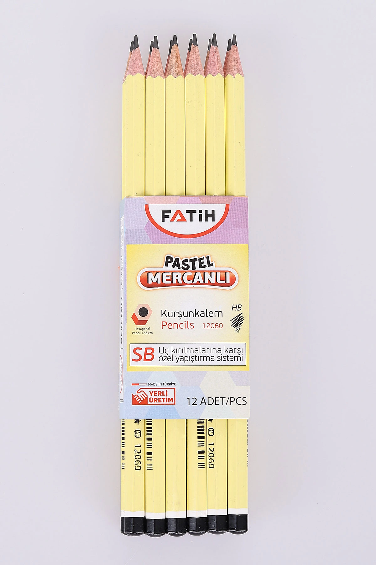 Sarı Fatih Mercanlı Pastel Kurşun Kalem 12'Lİ 287991