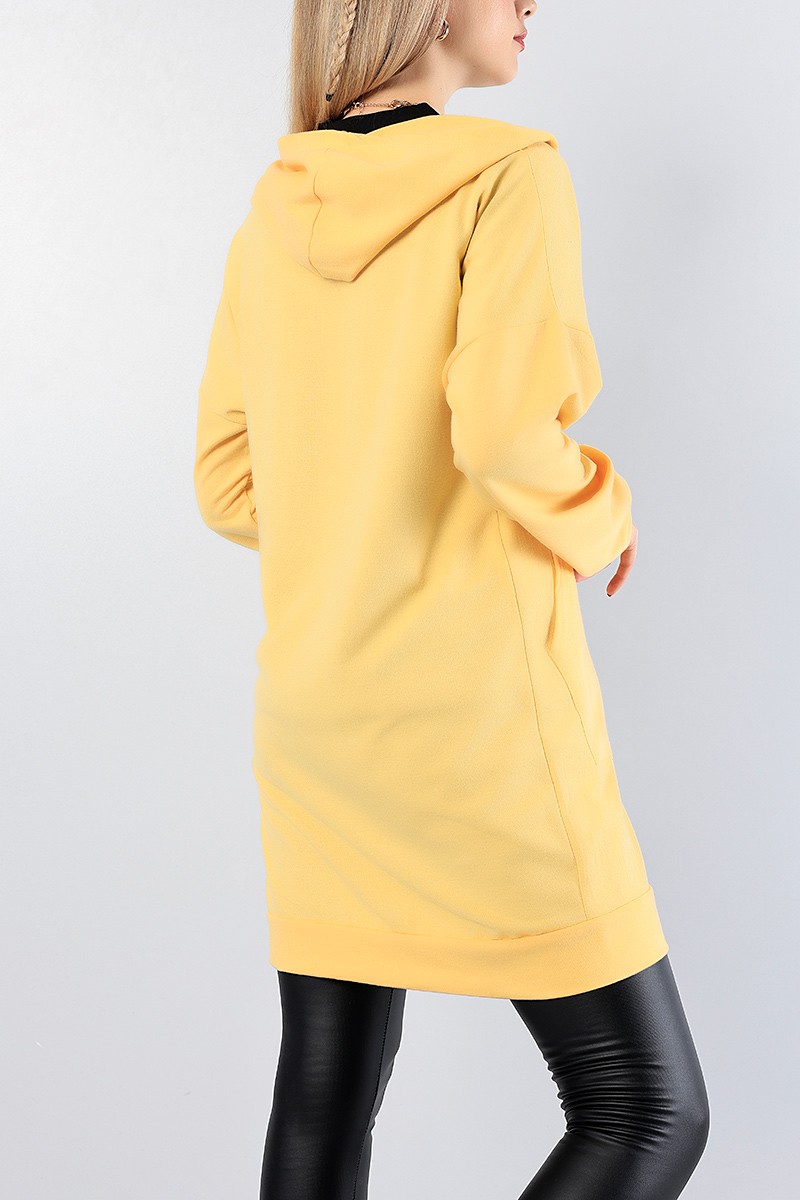 Sarı Fermuarlı Bayan Sweat 81450