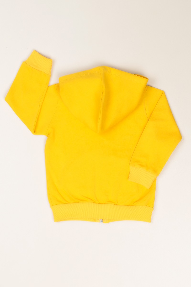 Sarı Fermuarlı Kapüşonlu Erkek Çocuk Sweat 77110