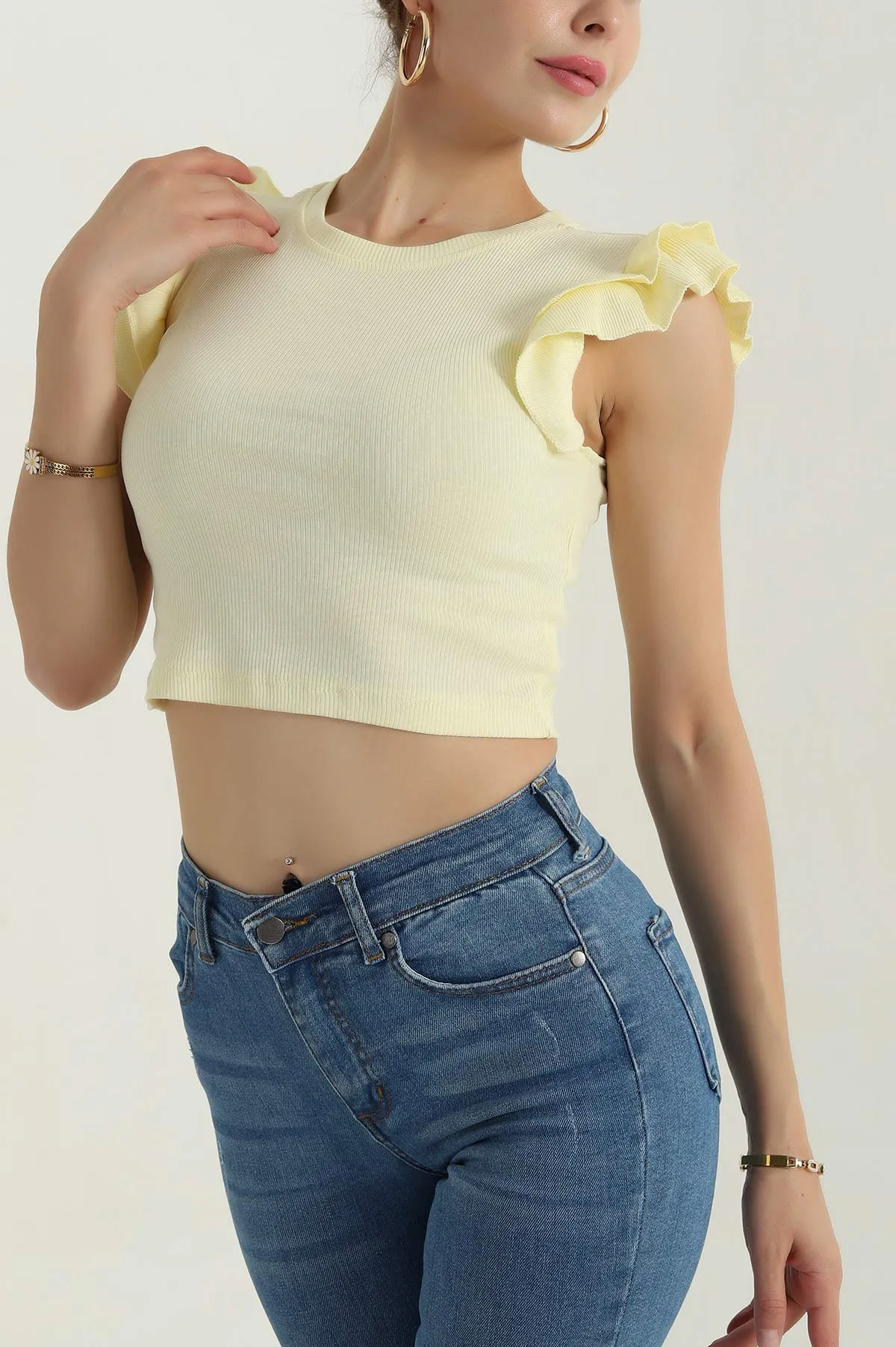 Sarı Fitilli Kadın Bluz 381314