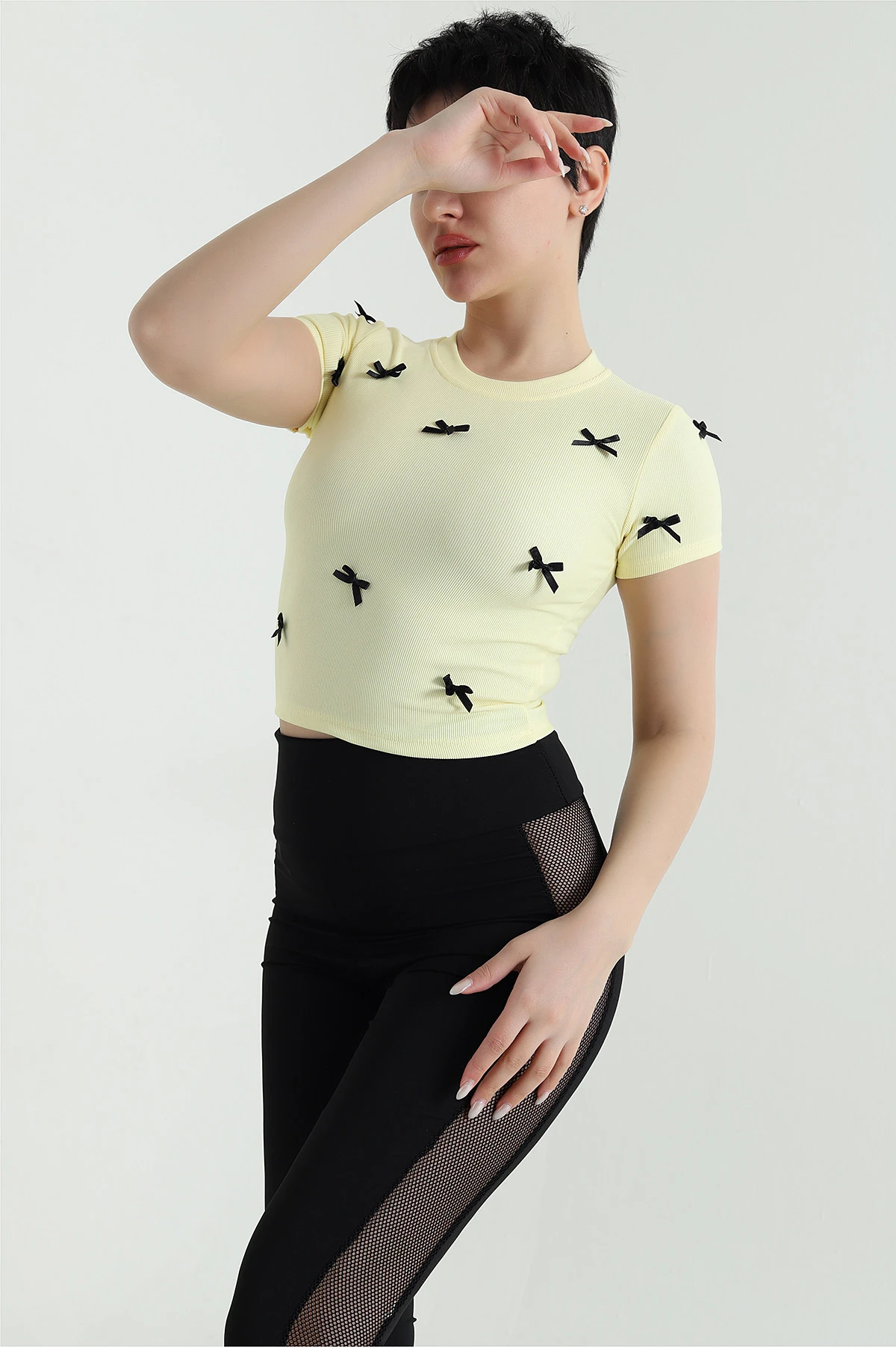 Sarı Fiyonklu Ottoman Kadın Bluz 448635