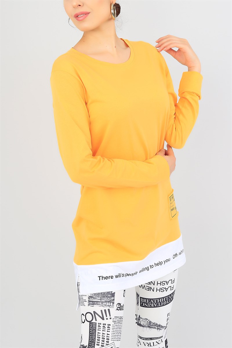 Sarı Garnili Likralı Tunik 38020
