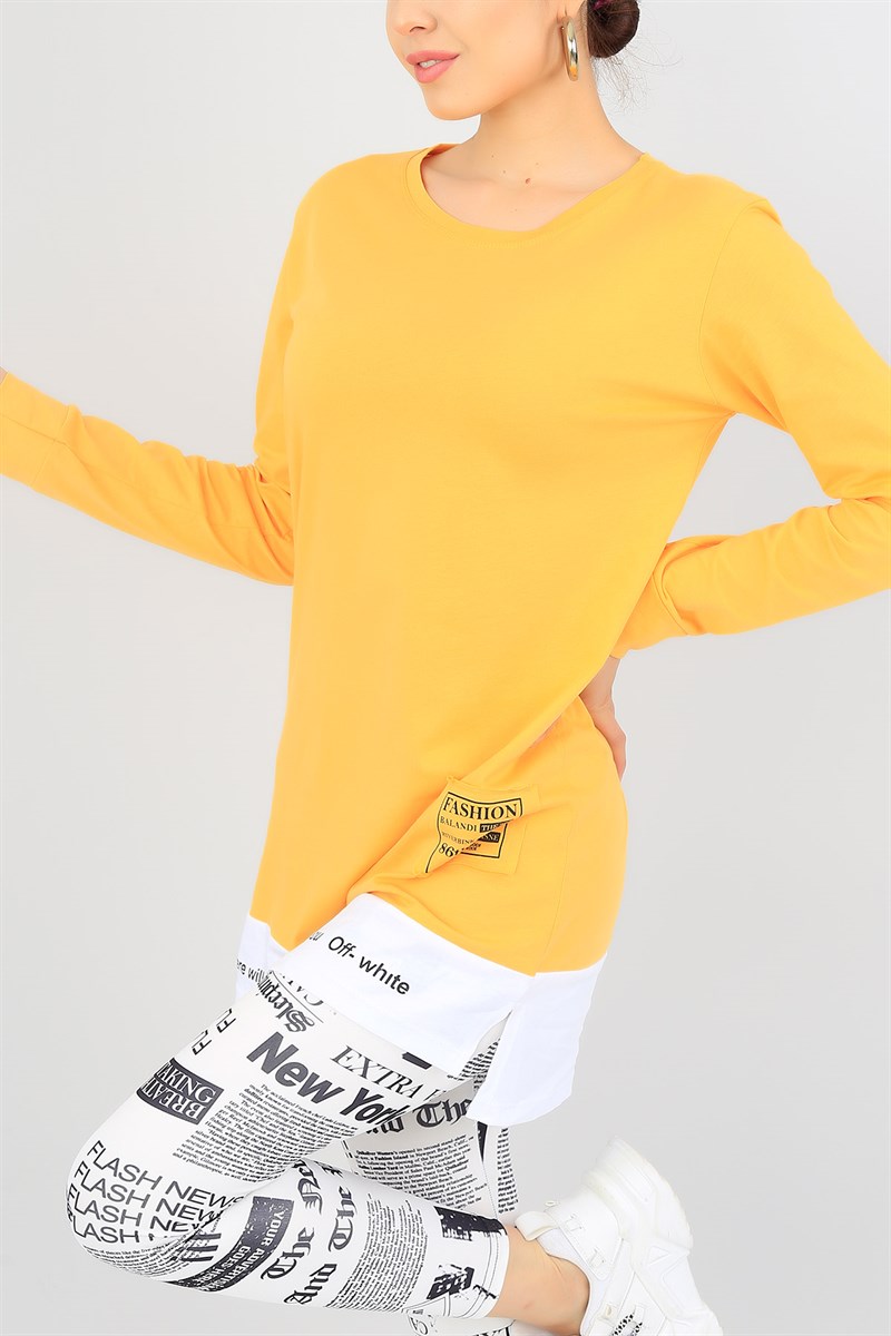 Sarı Garnili Likralı Tunik 38020