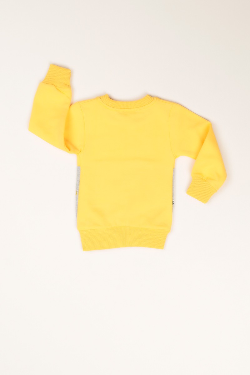 Sarı İçi Şardonlu Baskılı Kız Çocuk Sweat 77499