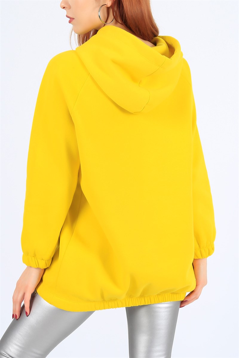 Sarı İçi Şardonlu Likralı Bayan Sweat 25254B