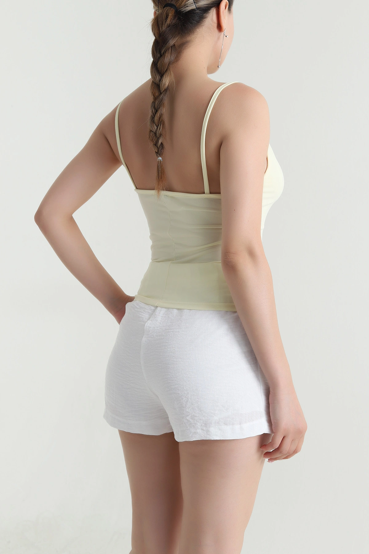 Sarı İp Askılı Sandy Kadın Bluz 476481