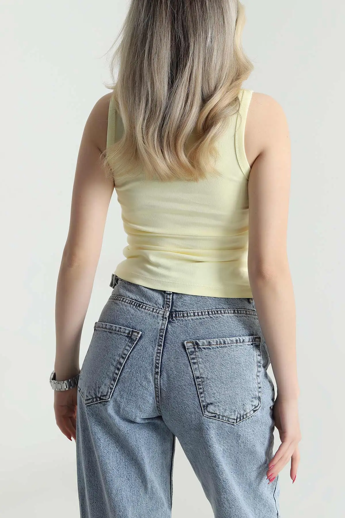 Sarı Kalp Nakışlı Kadın Atlet 475695