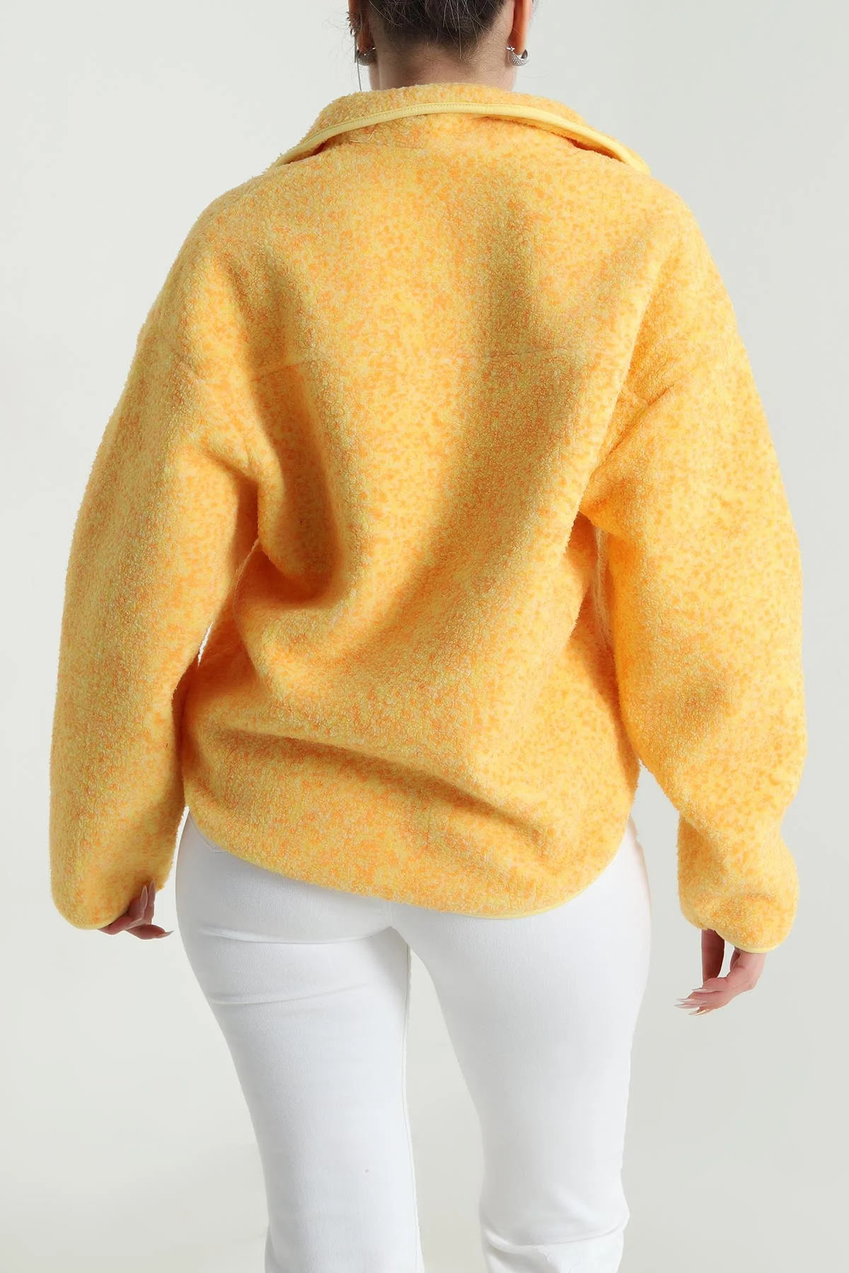 Sarı Kangru Cep Detay Teddy Kadın Sweat 492644