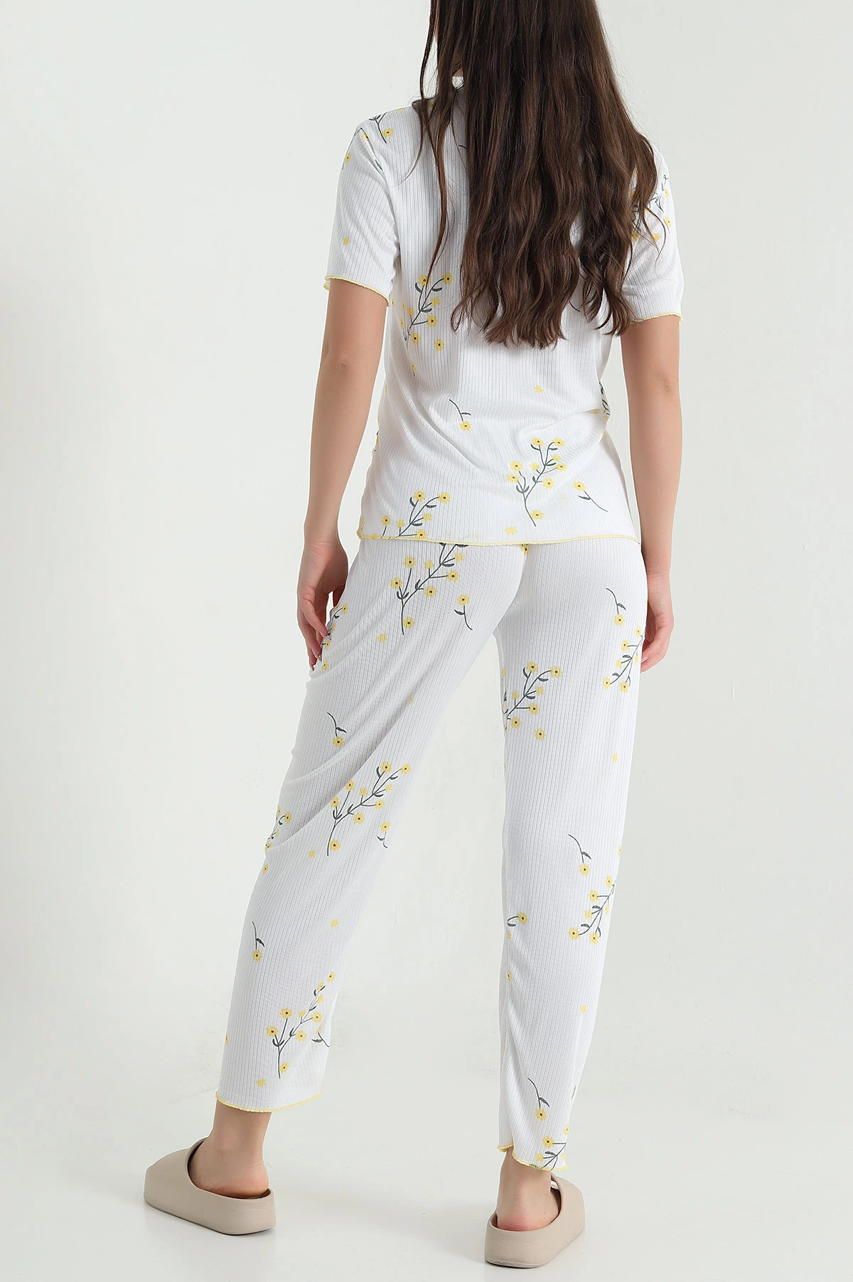 Sarı Kaşkorse Kadın Pijama Takımı 460464