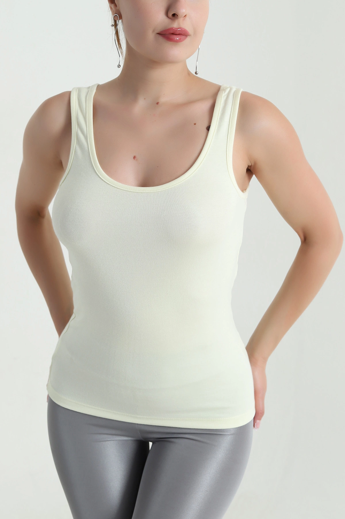 Sarı Likralı Modal Kadın Atlet 476023