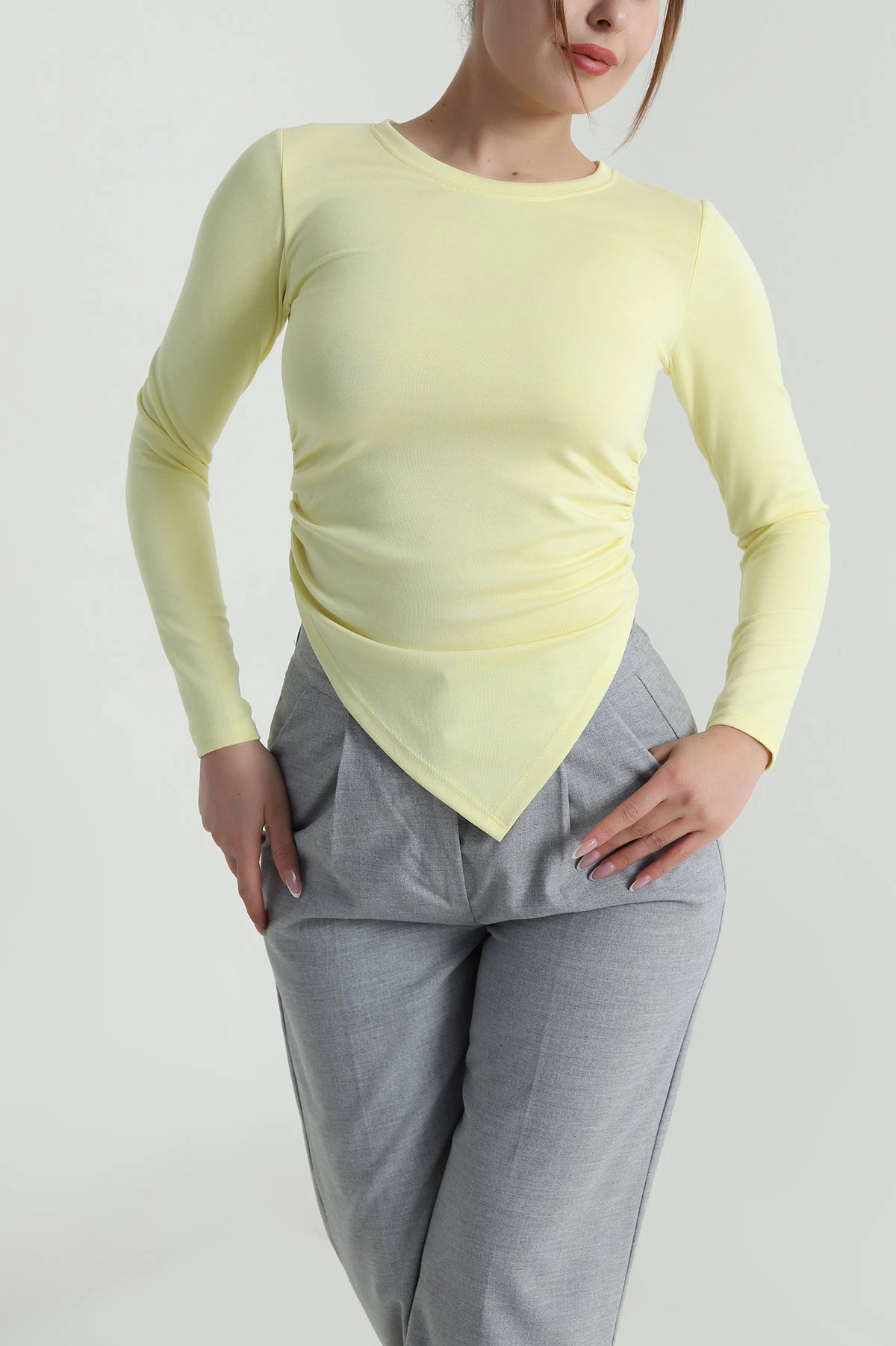 Sarı Likralı Oysho Kadın Bluz 485708