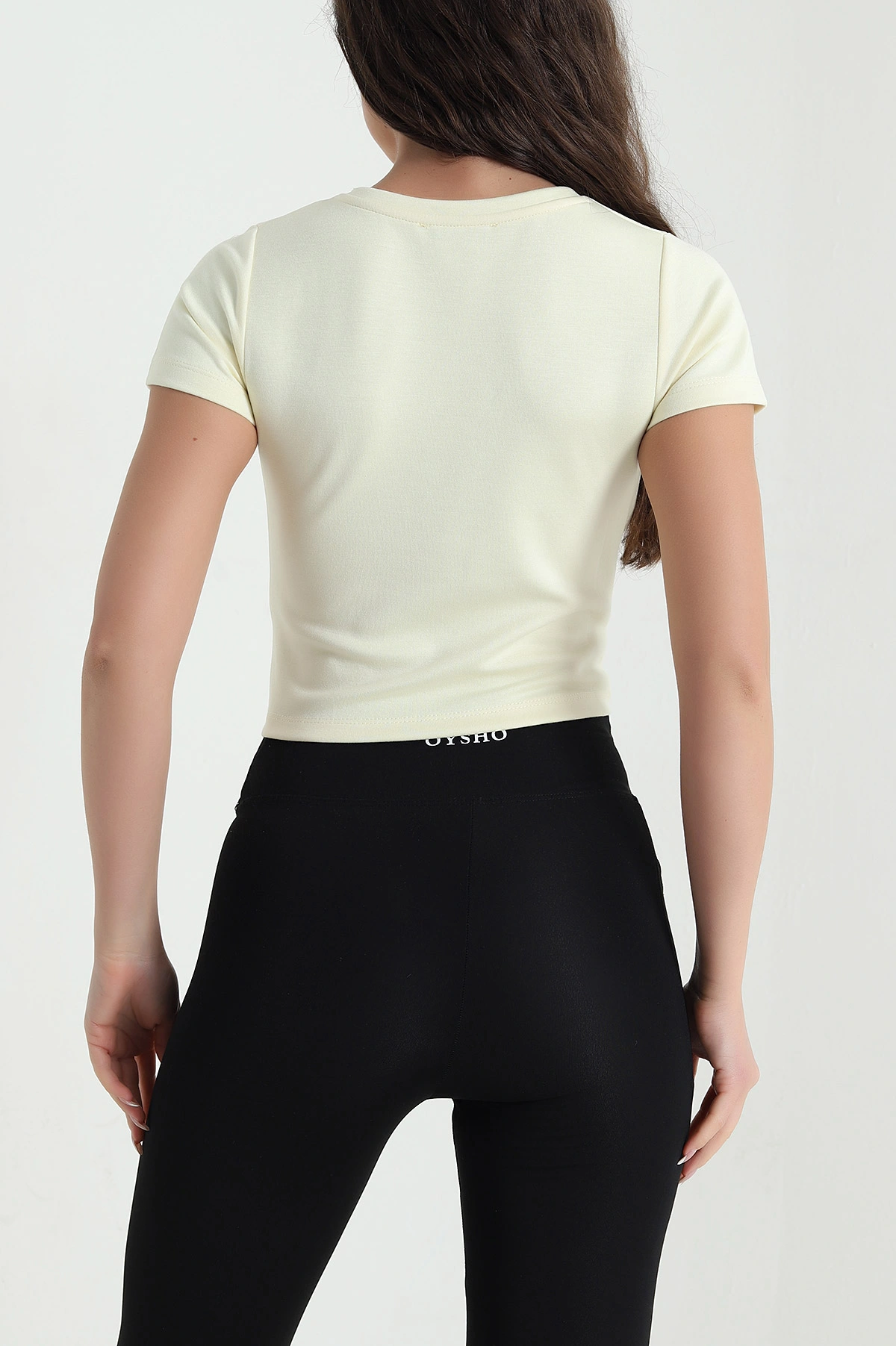 Sarı Önü Büzgülü Oysho Kadın Crop 458098