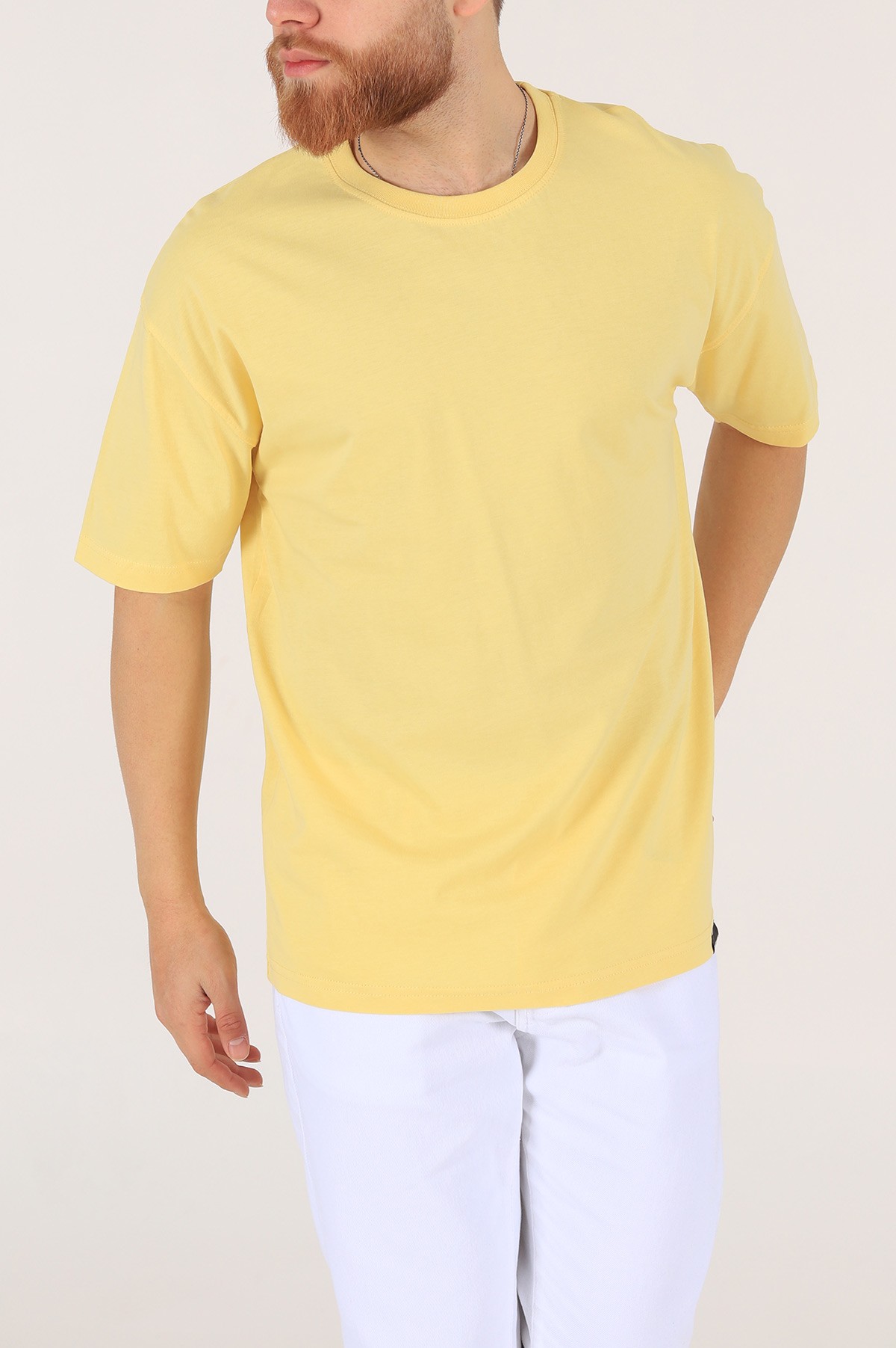 Sarı Oversize Erkek Tişört 170998