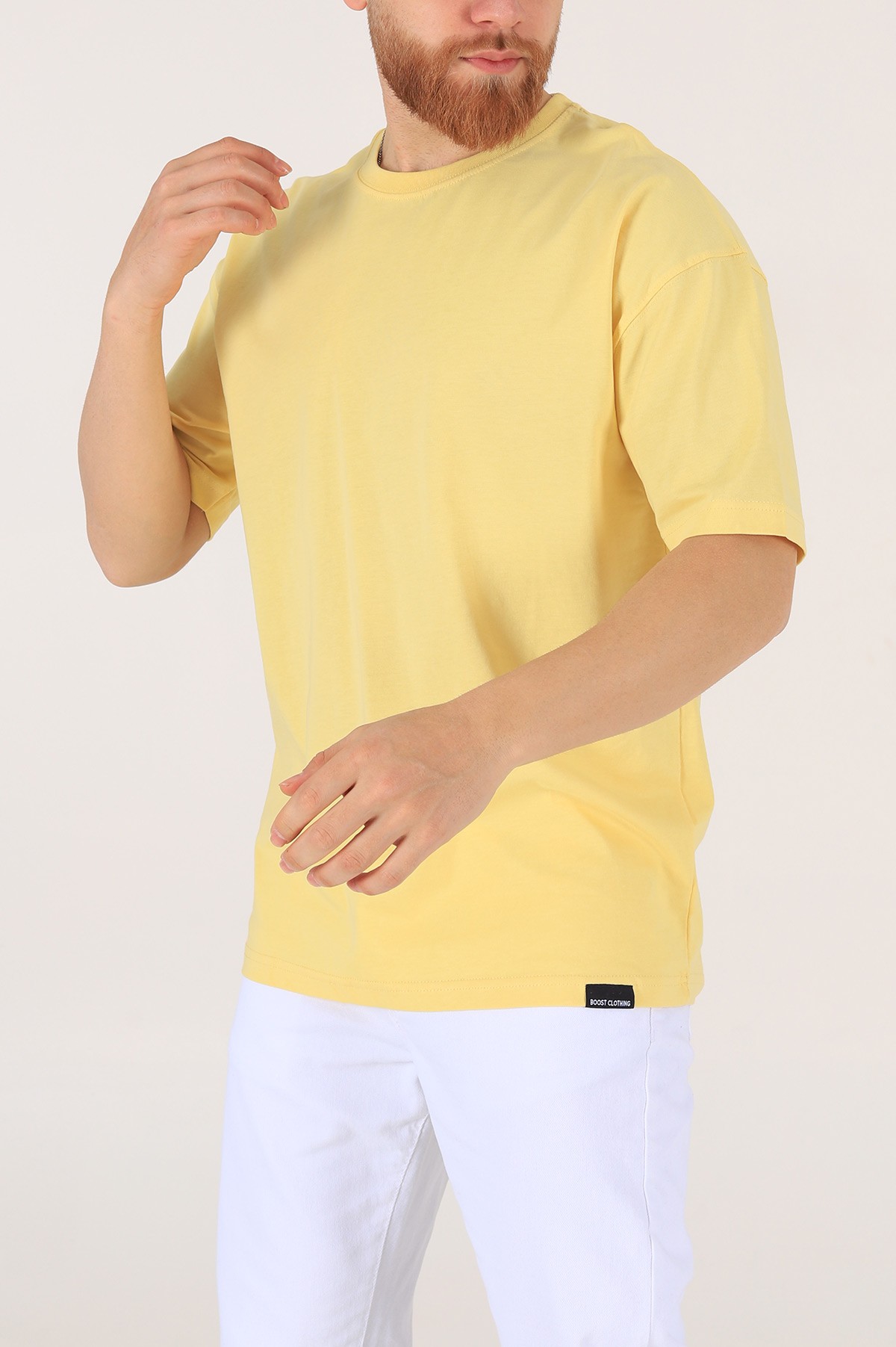 Sarı Oversize Erkek Tişört 170998