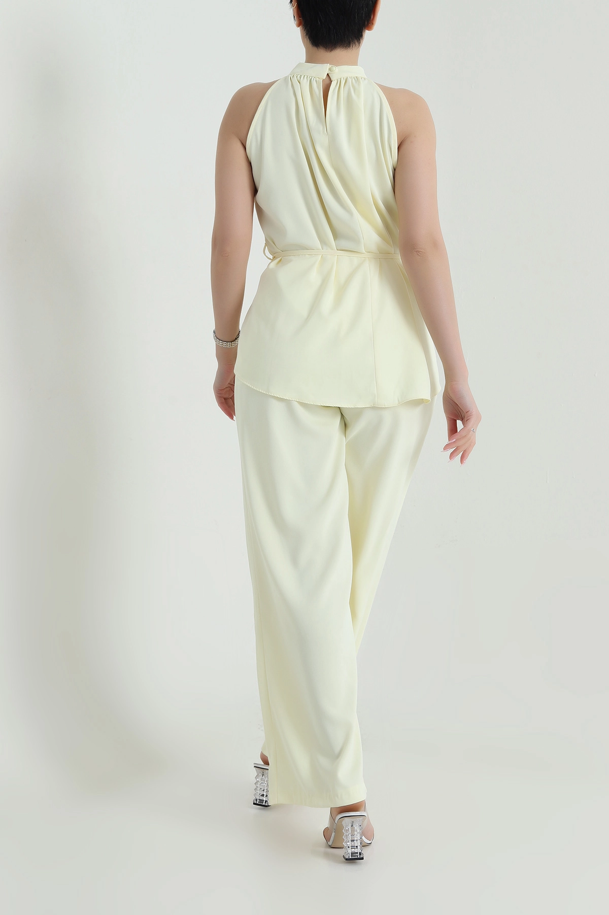 Sarı Pantolon Bluz Kadın Linda İkili Takım 458291