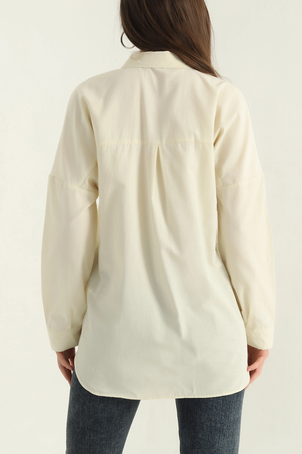 Sarı Poplin Kumaş Kadın Gömlek Tunik 355804