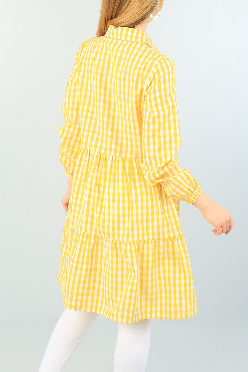 Sarı Pötikareli Dokuma Tunik 66573