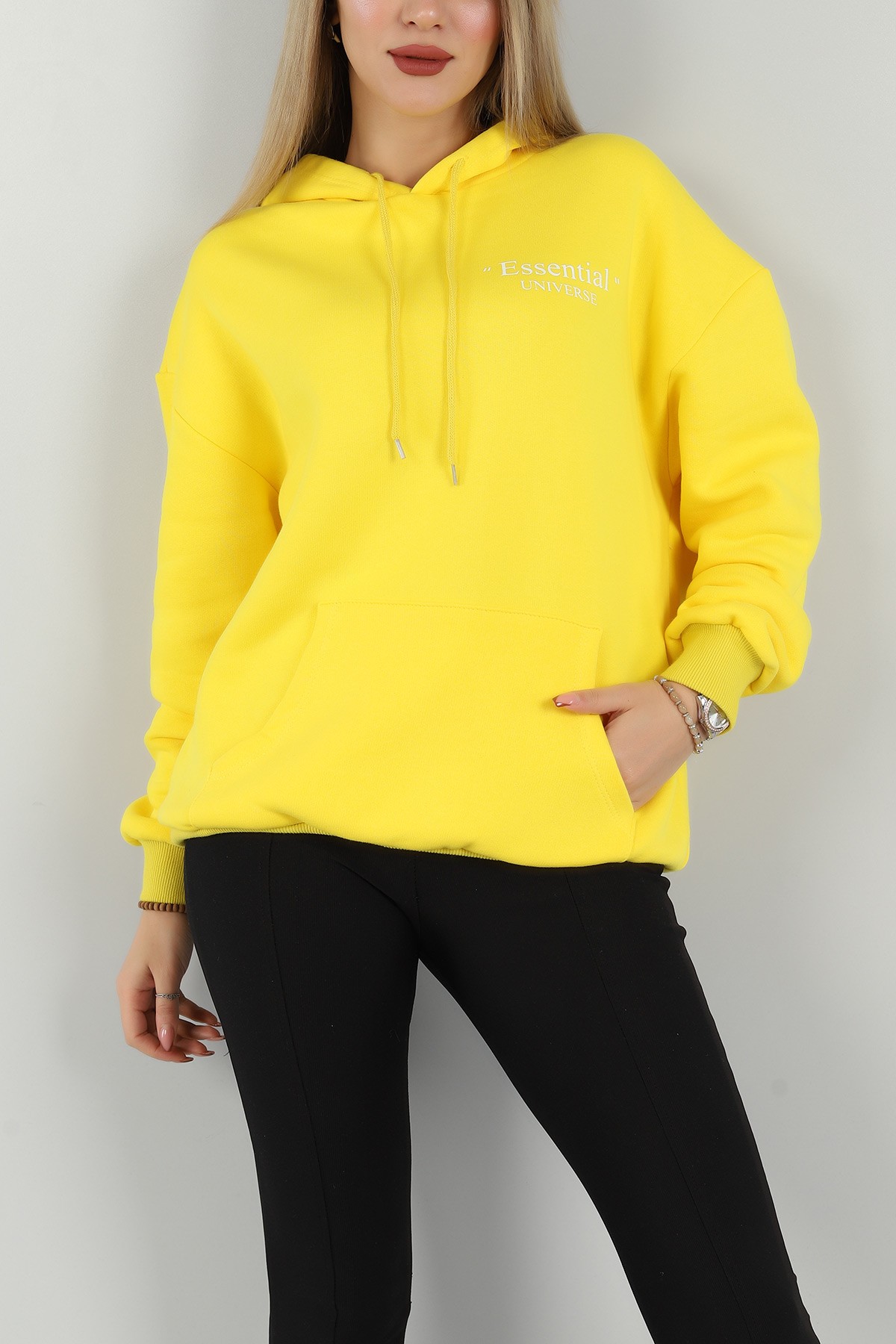 Sarı Şardonlu Baskılı Bayan Sweat 144666