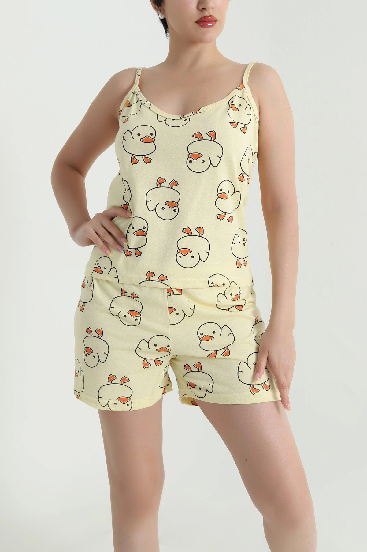 Sarı Şortlu Süprem Kadın Pijama Takımı 466531
