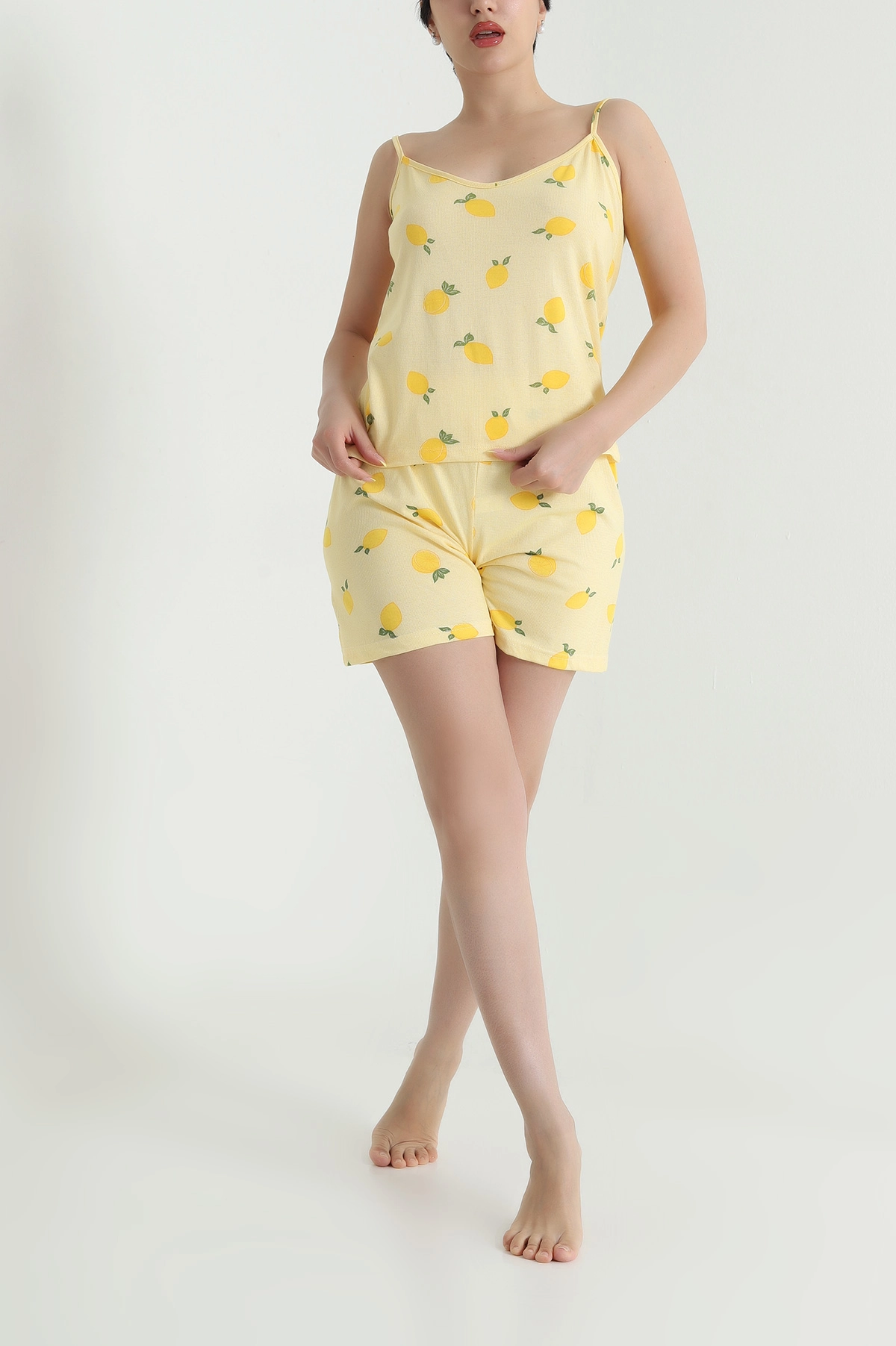 Sarı Şortlu Süprem Kadın Pijama Takımı 466534