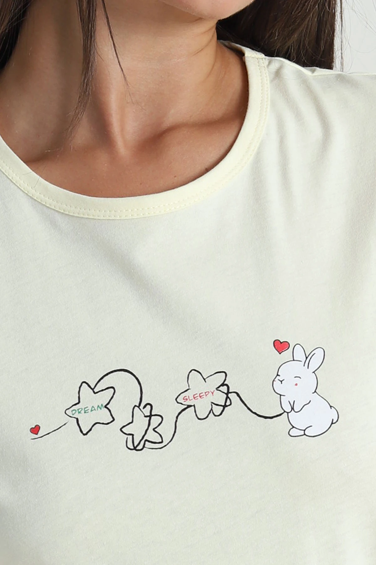 Sarı Süprem Kısa Kol Kadın Pijama Takımı 472968