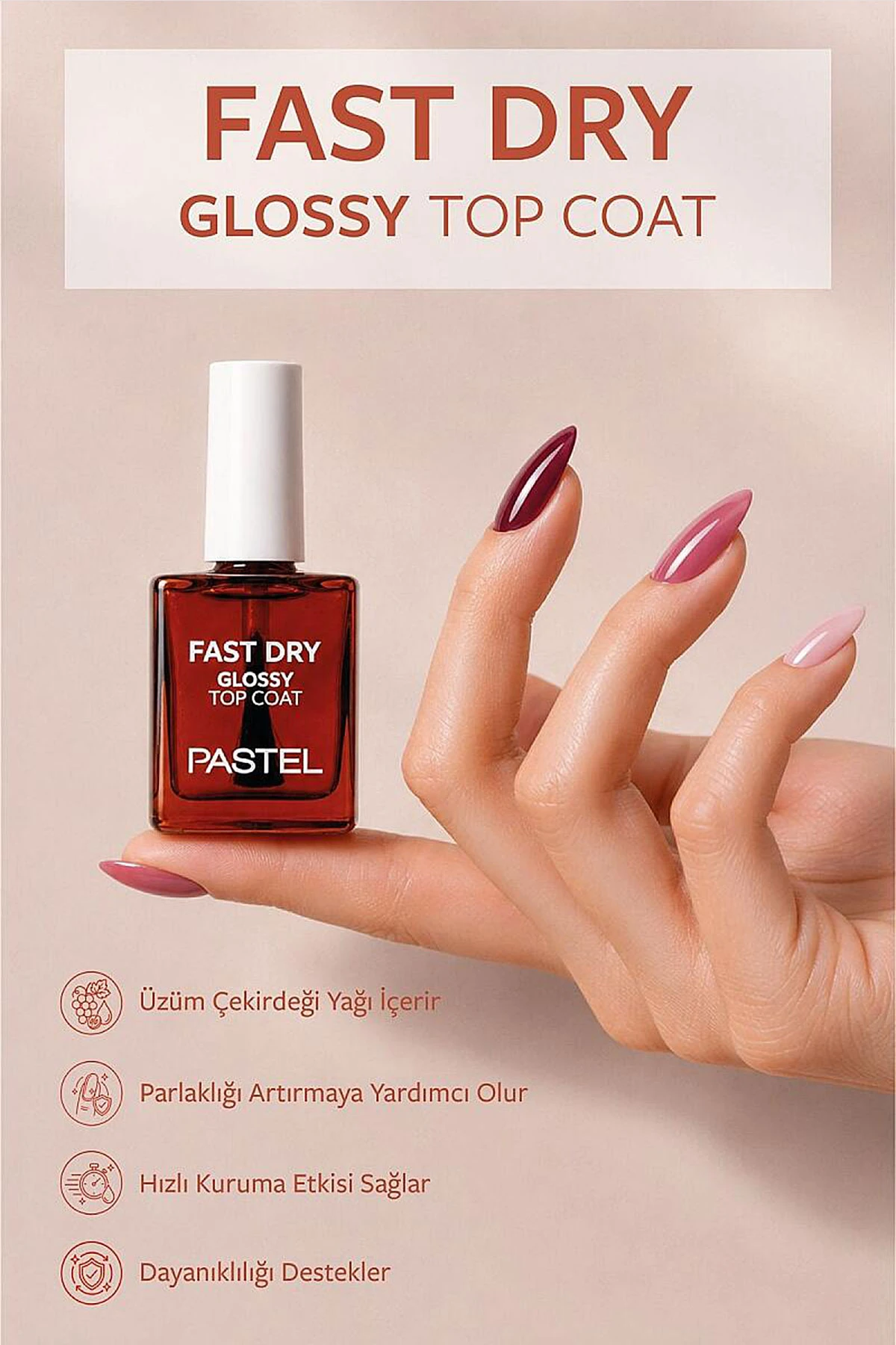 Şeffaf Pastel Fast Dry Glossy Top Coat 469057