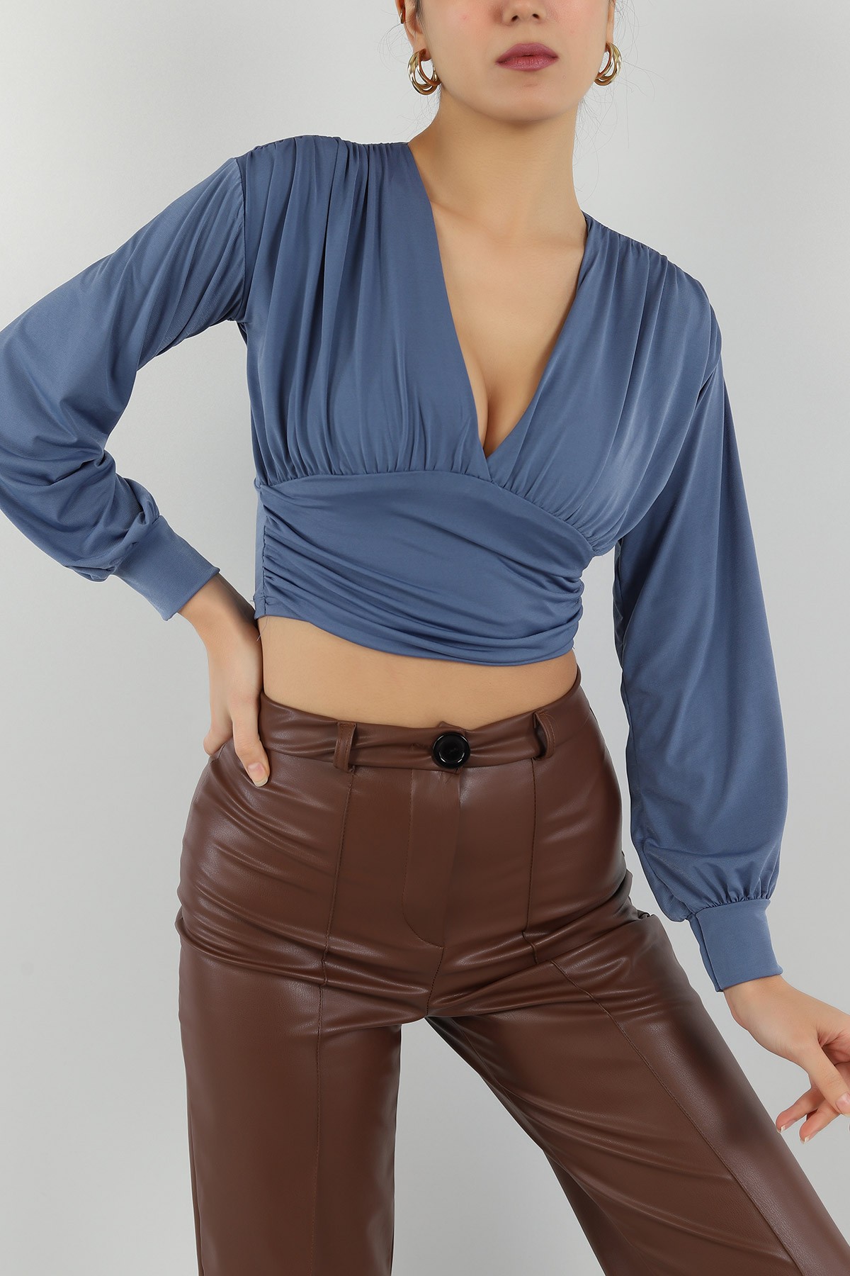Sendy Kumaş Büzgülü Bluz 149453