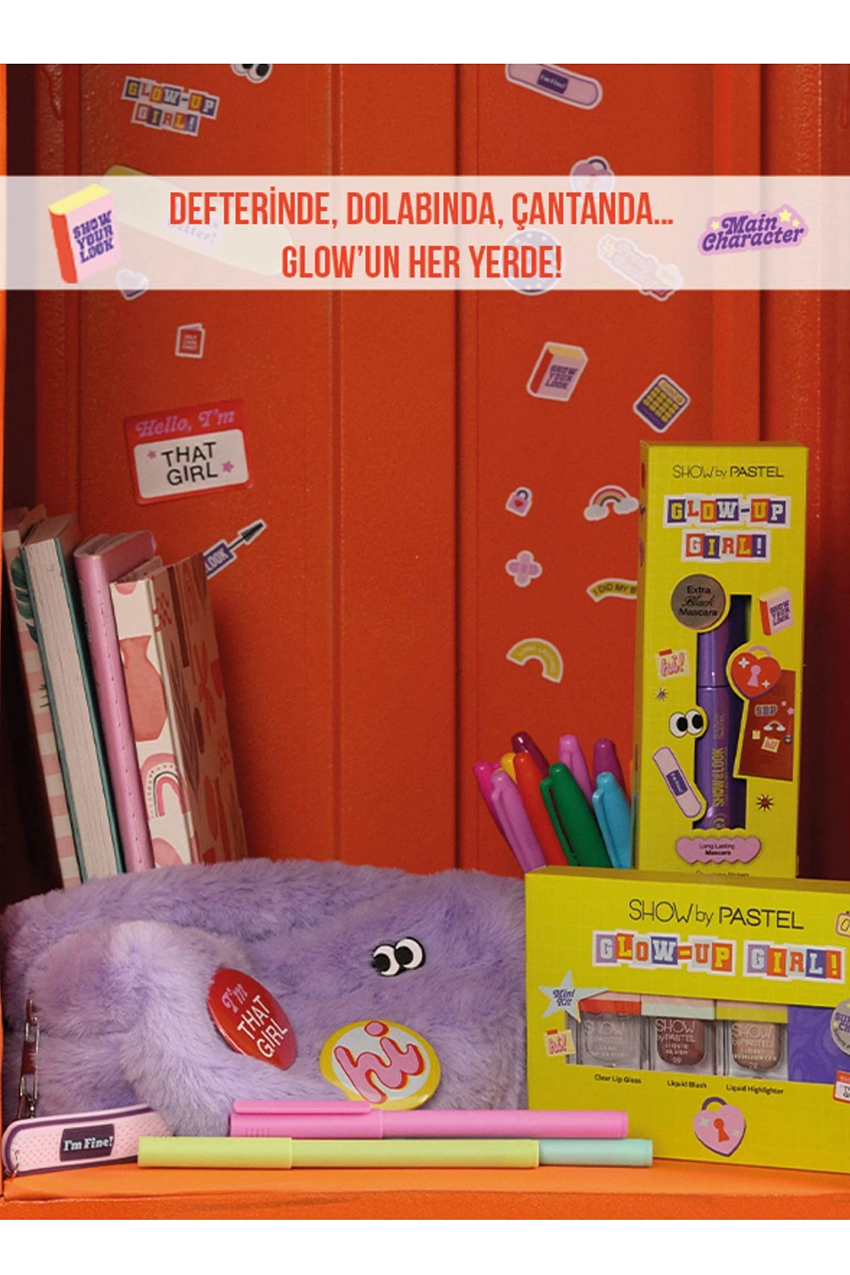 Show By Pastel Glow-Up Girl! That Girl Mini Kit (Allık Mini 59 & Aydınlatıcı Mini 72 & Şeffaf Dudak Parlatıcısı Mini) Seti 409495