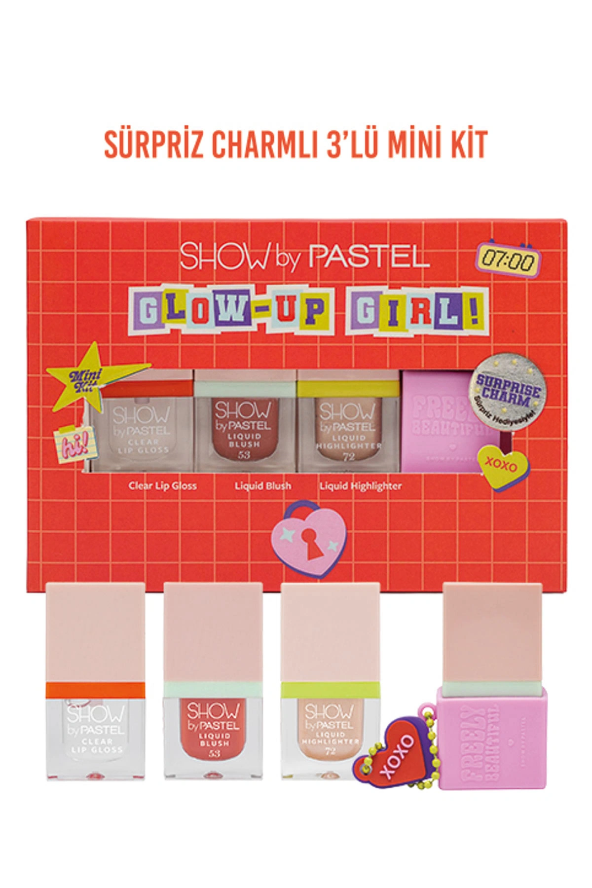 Show by Pastel Glow-Up Girl! Xoxo Mini Kit (Şeffaf Dudak Parlatıcı & Allık 53 & Aydınlatıcı 72) Seti 409496