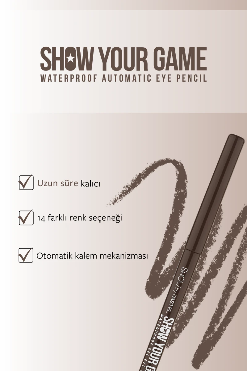 Show by PastelShow Your Game Waterproof Gel Eye Pencil - Jel Göz Kalemi 414 250520