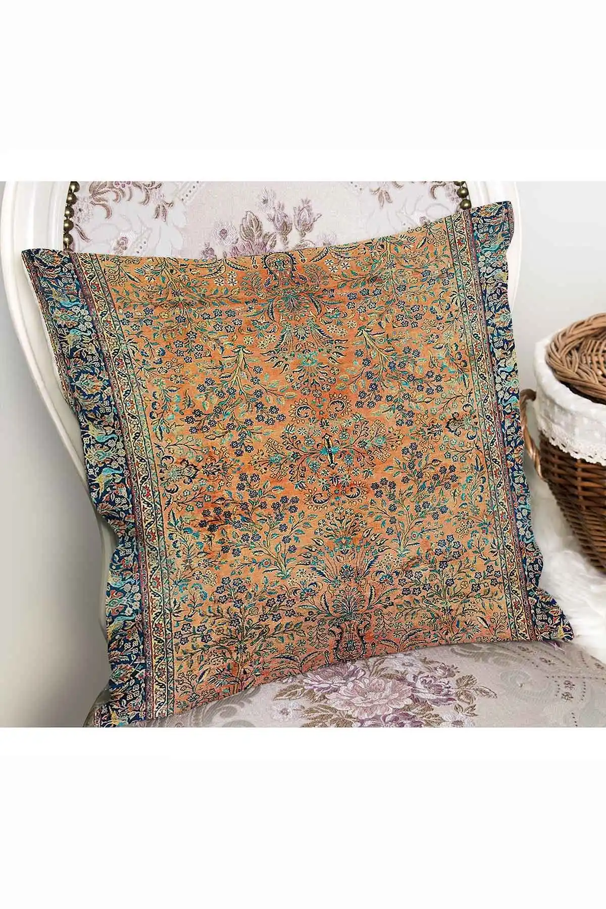43x43 Dijital Baskılı Fermuarlı Modern Kırlent Kılıfı 308690