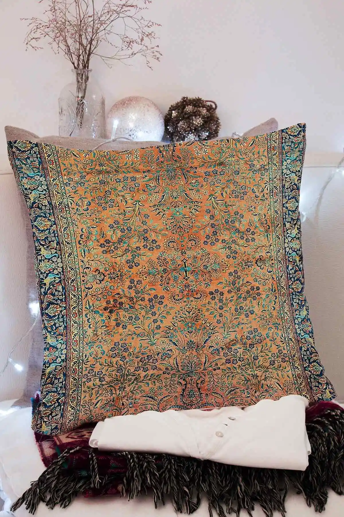 43x43 Dijital Baskılı Fermuarlı Modern Kırlent Kılıfı 308690