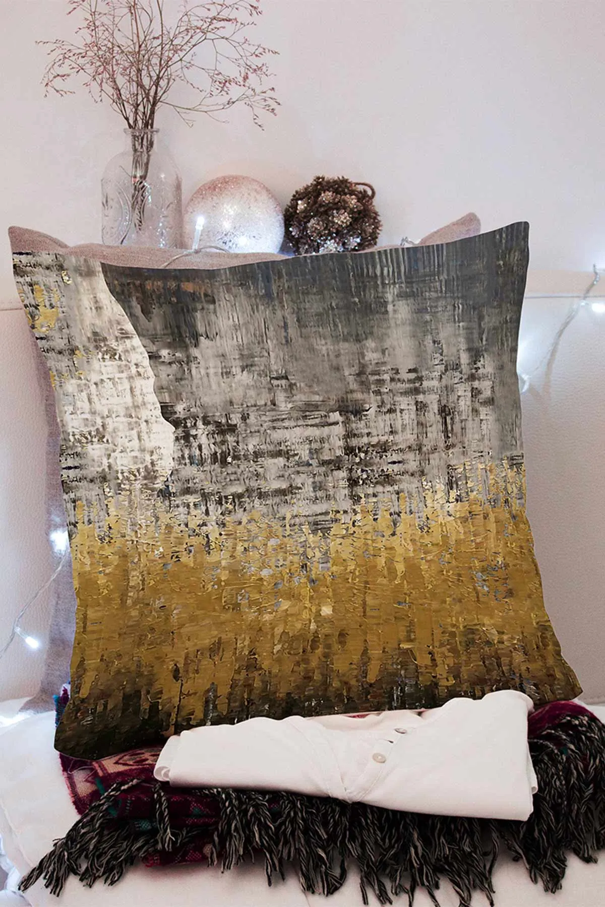 43x43 Dijital Baskılı Fermuarlı Modern Kırlent Kılıfı 308776